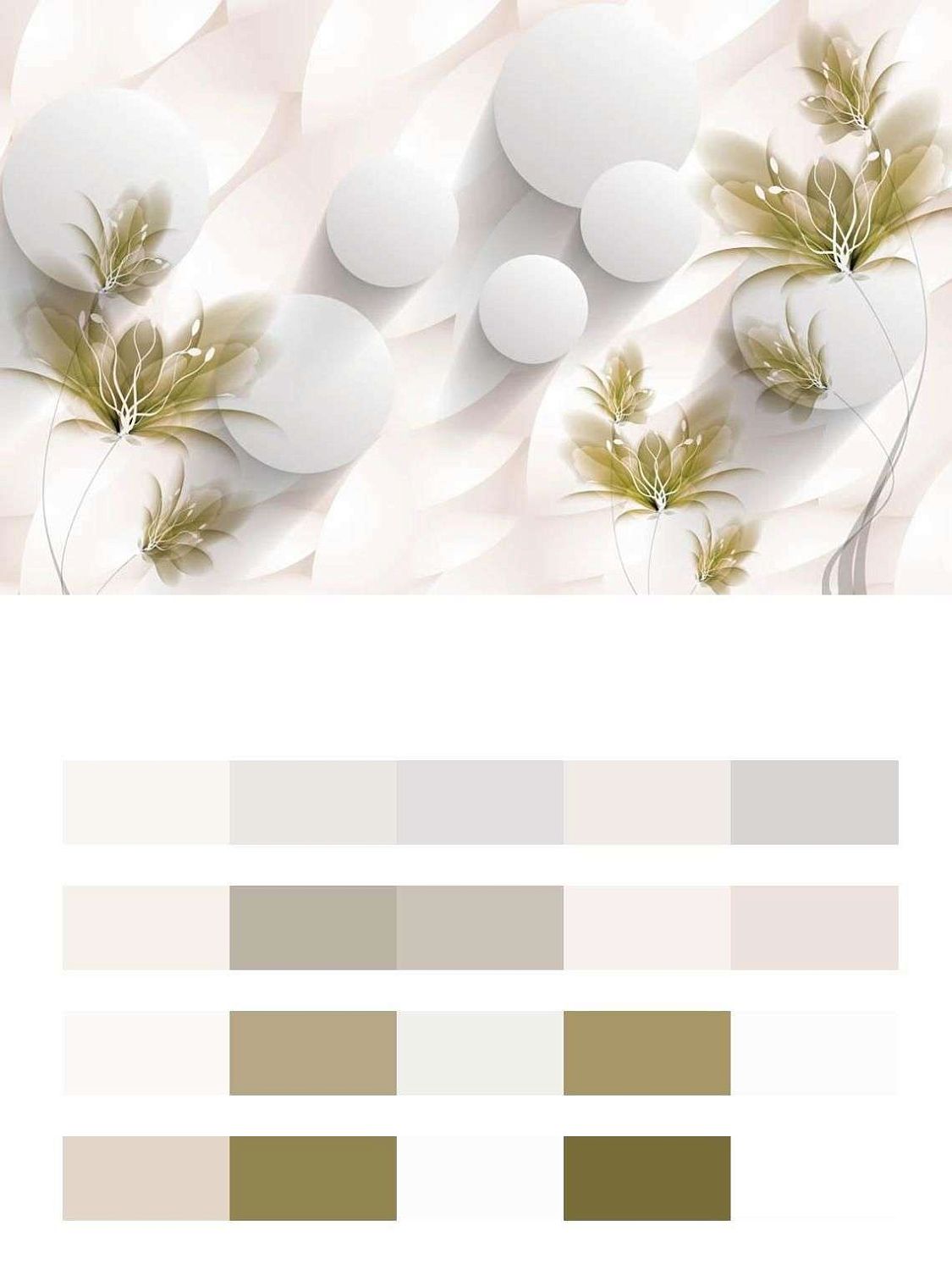 3d белый фон с цветами  10-835