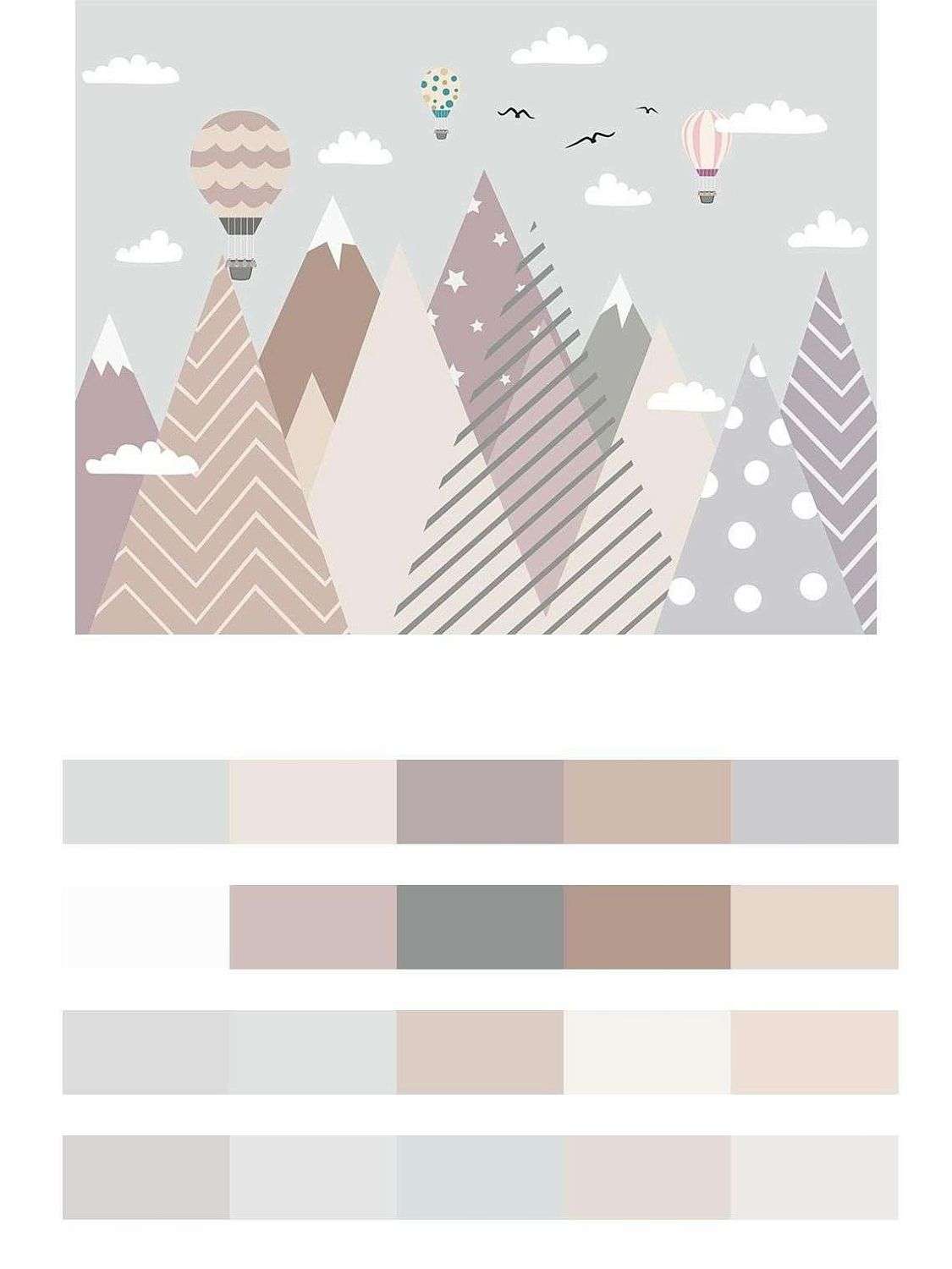 Розовые горы в детскую девочки  14-681