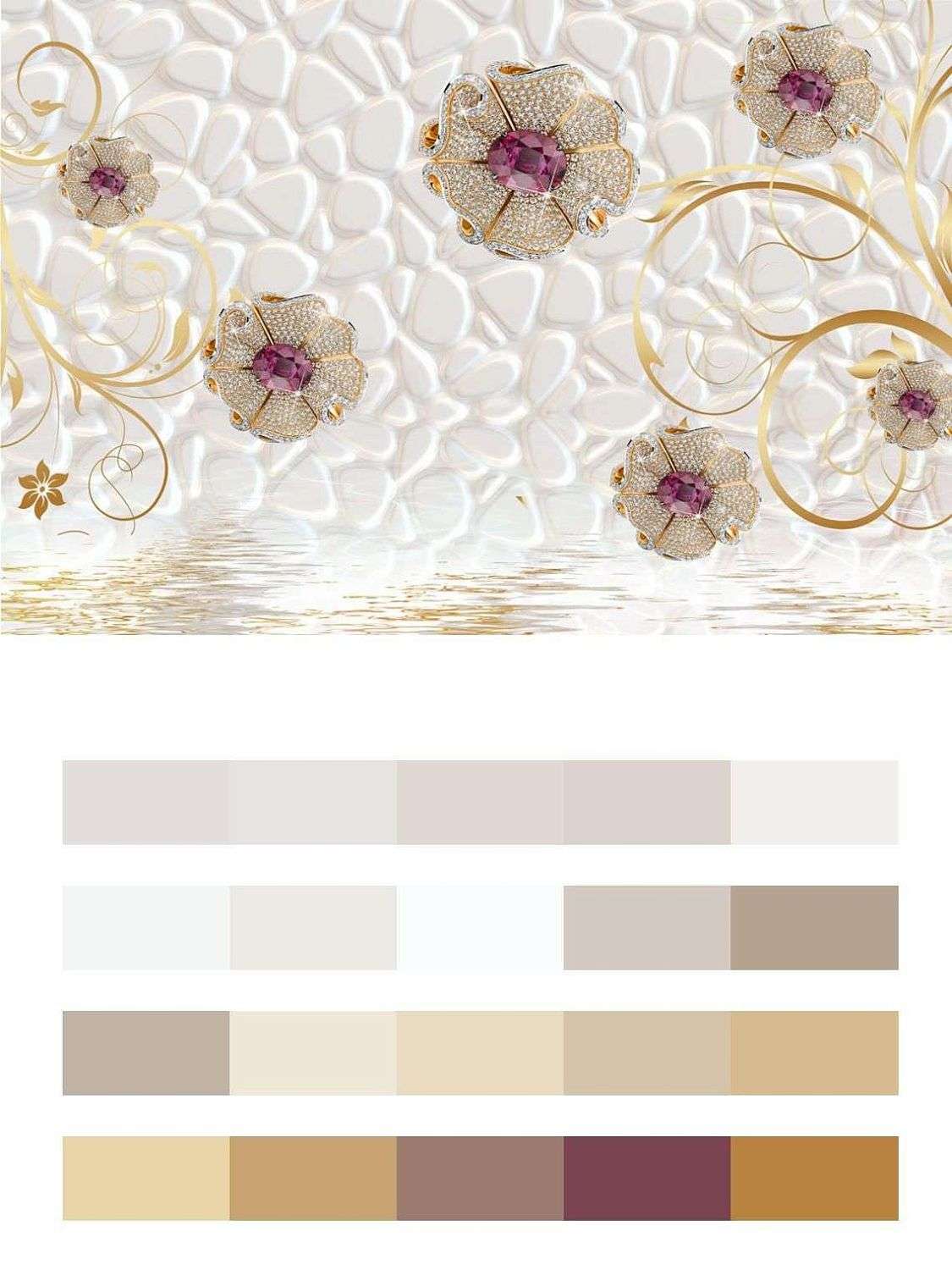 3д цветы на белом  10-636