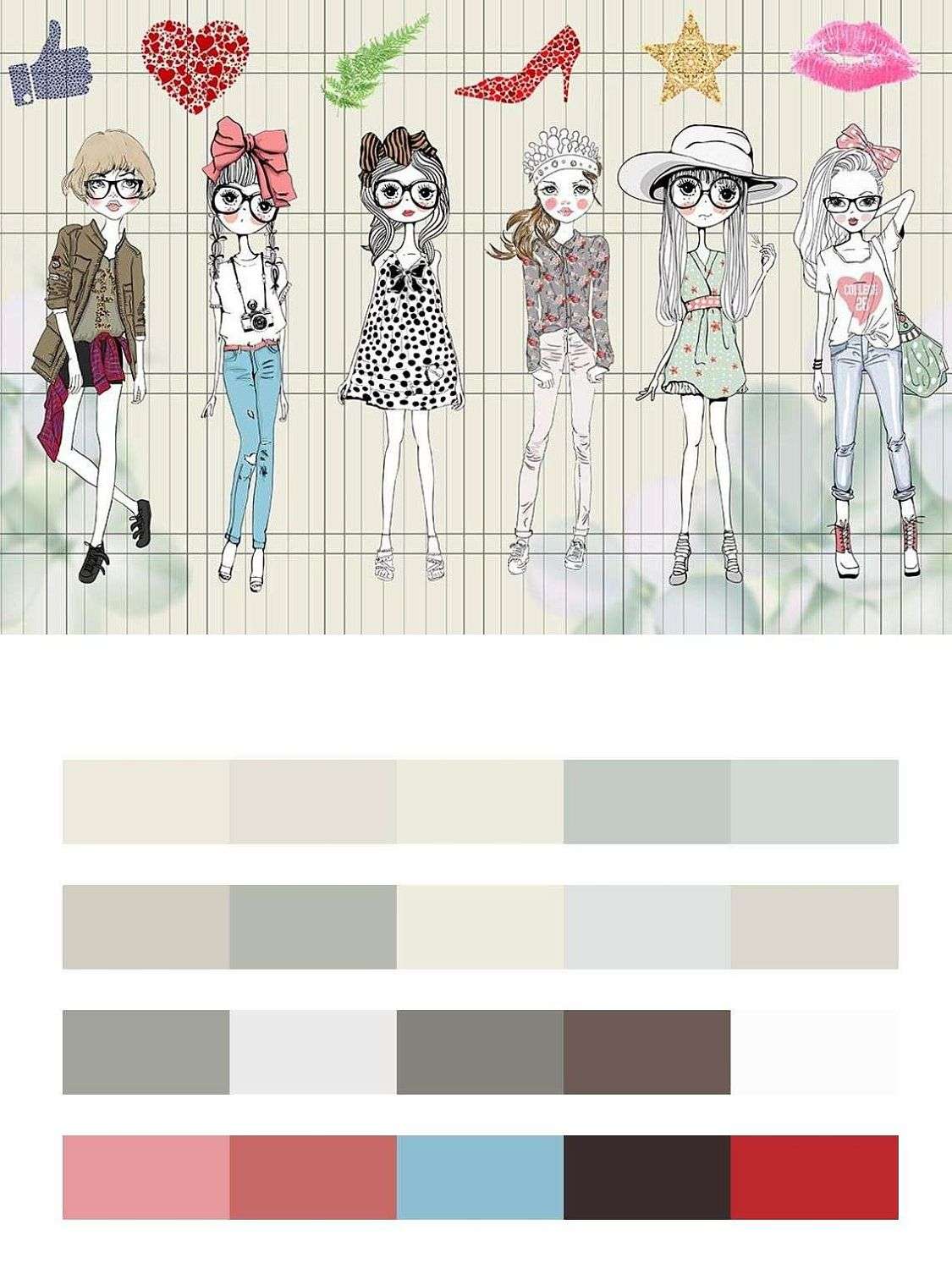 Девочки в мультяшном стиле  12-1292