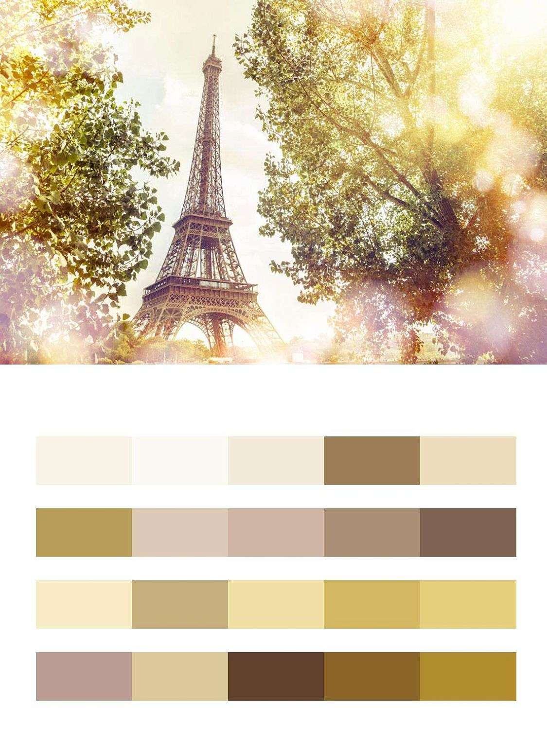 Эйфелева башня в лучах солнца и зелени  9-770