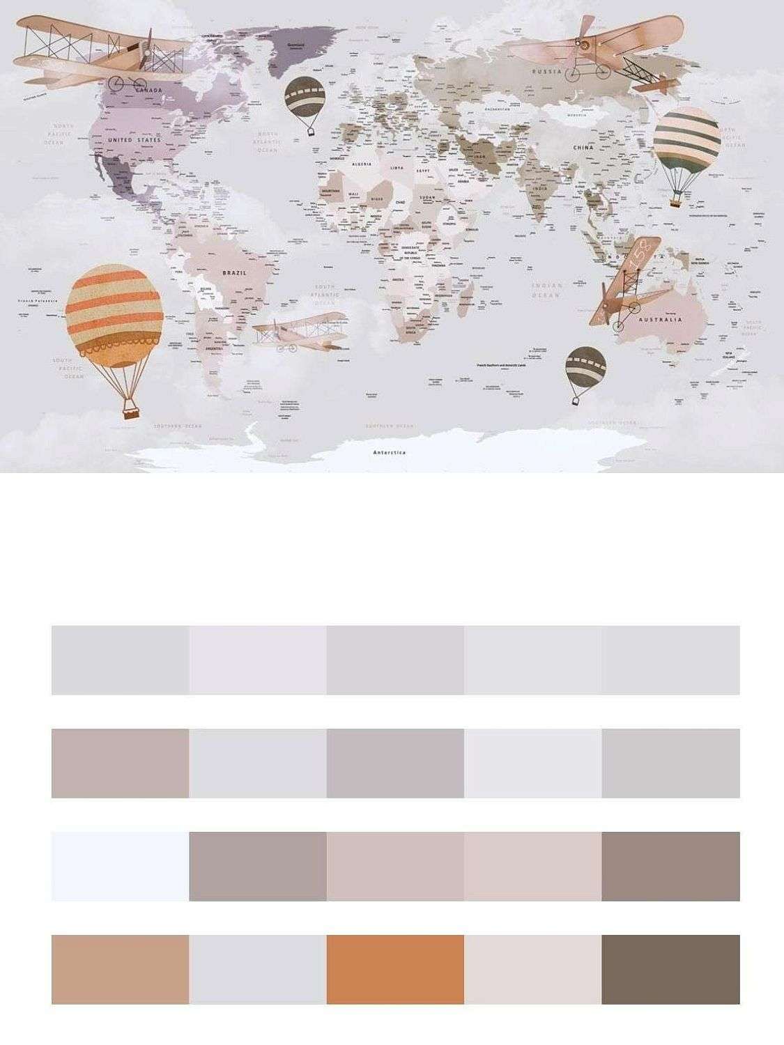 Карта мира и самолеты  12-771