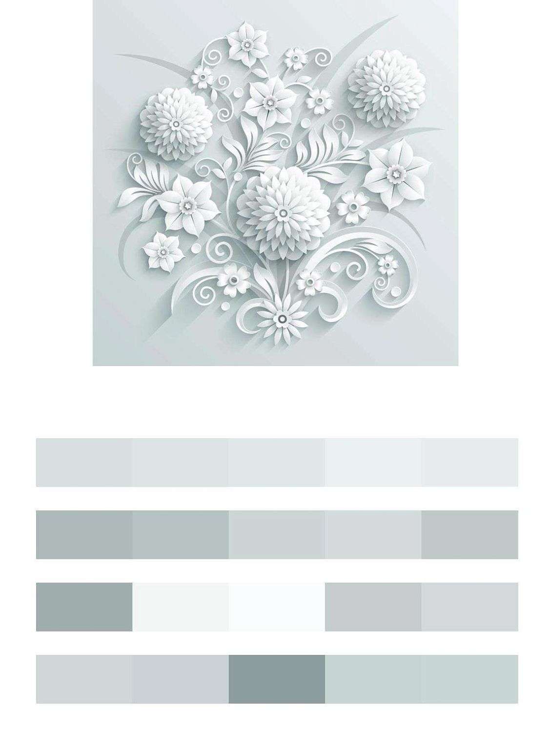 Белый цветочный фон  9-012