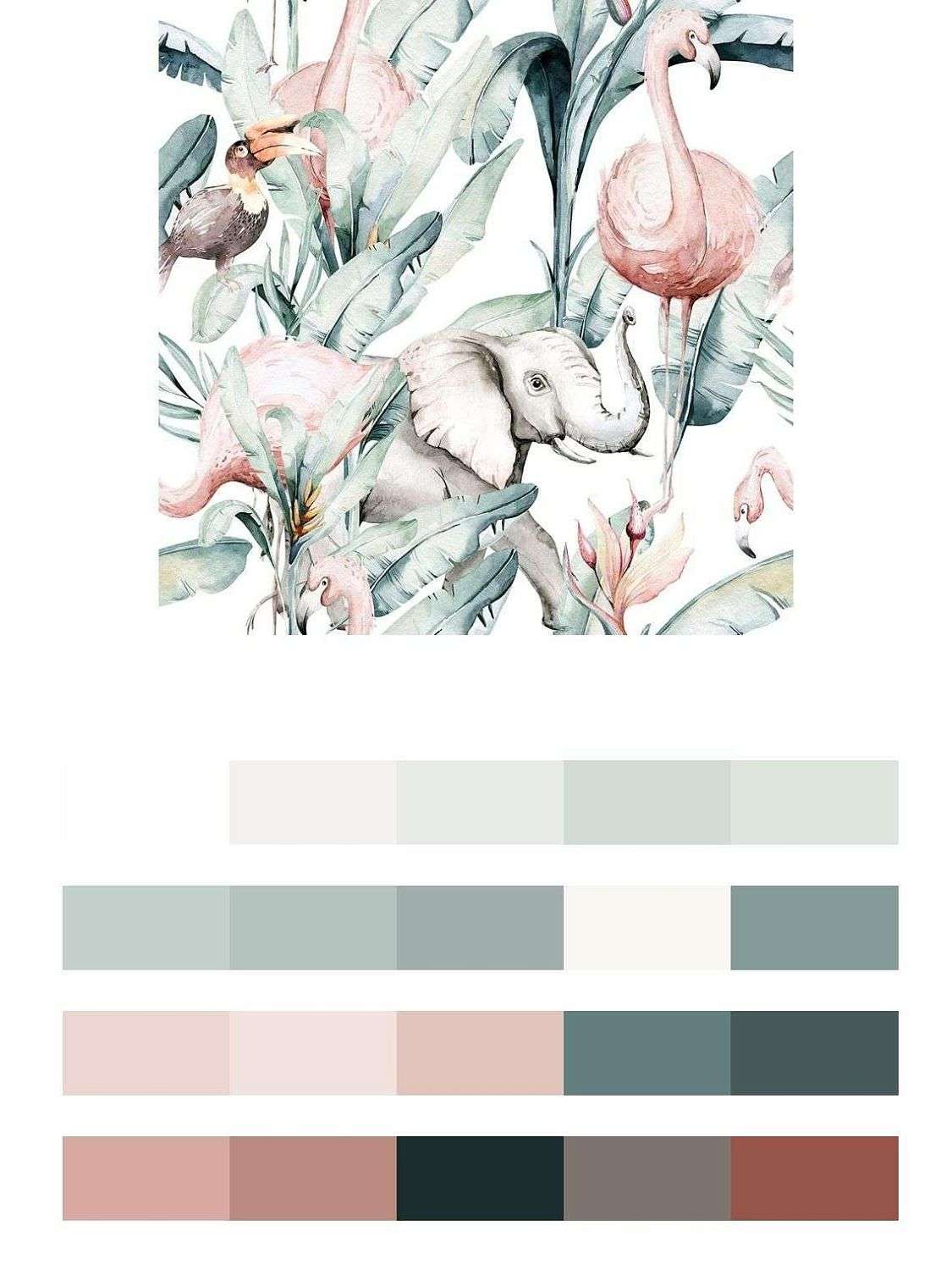 Животные в тропических листьях  14-201