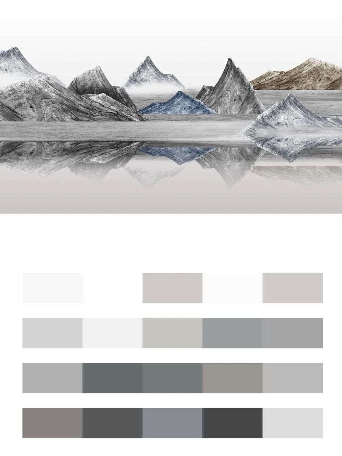 Горы в тумане на берегу  10-692