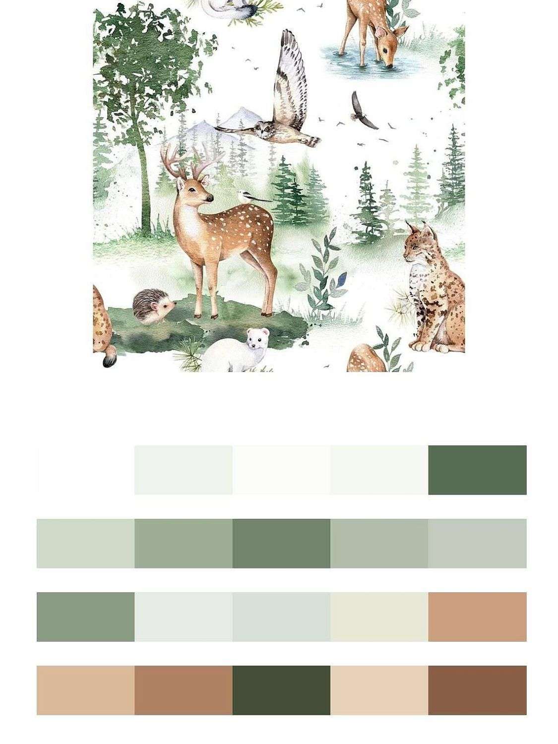 Лесной фон с оленем  12-1495