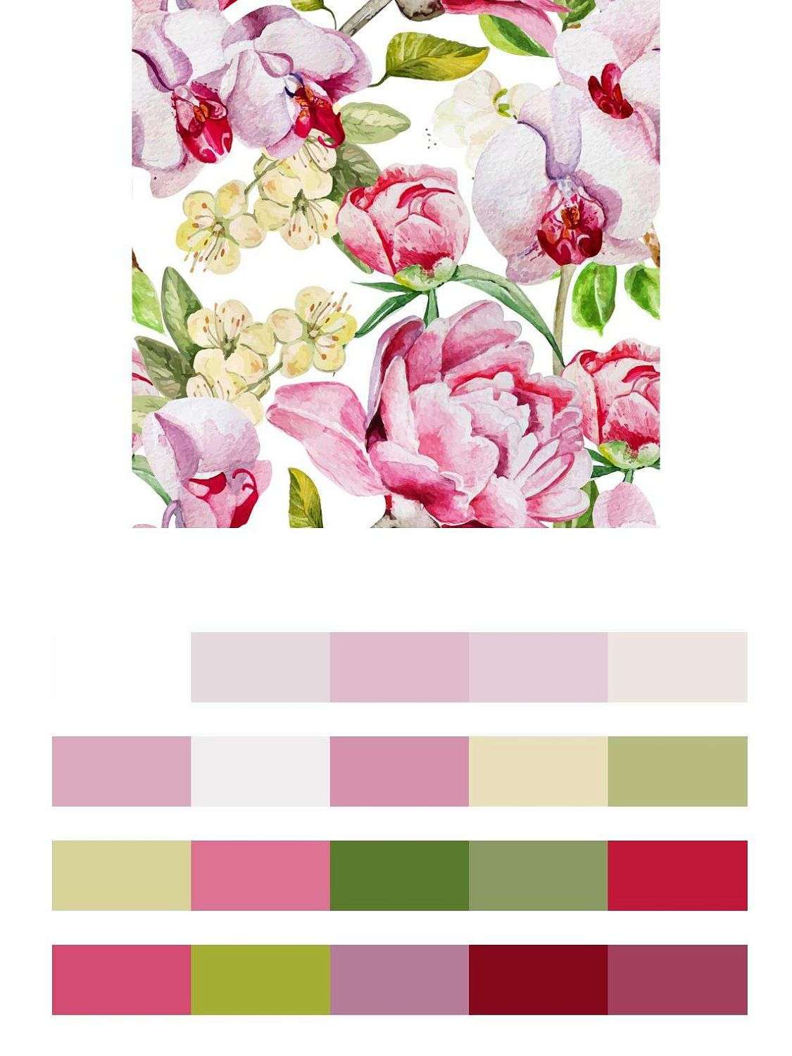 Розовые цветы обои на стену  9-088