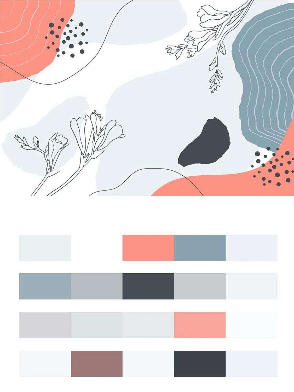 Веточки на абстрактном фоне  12-1421