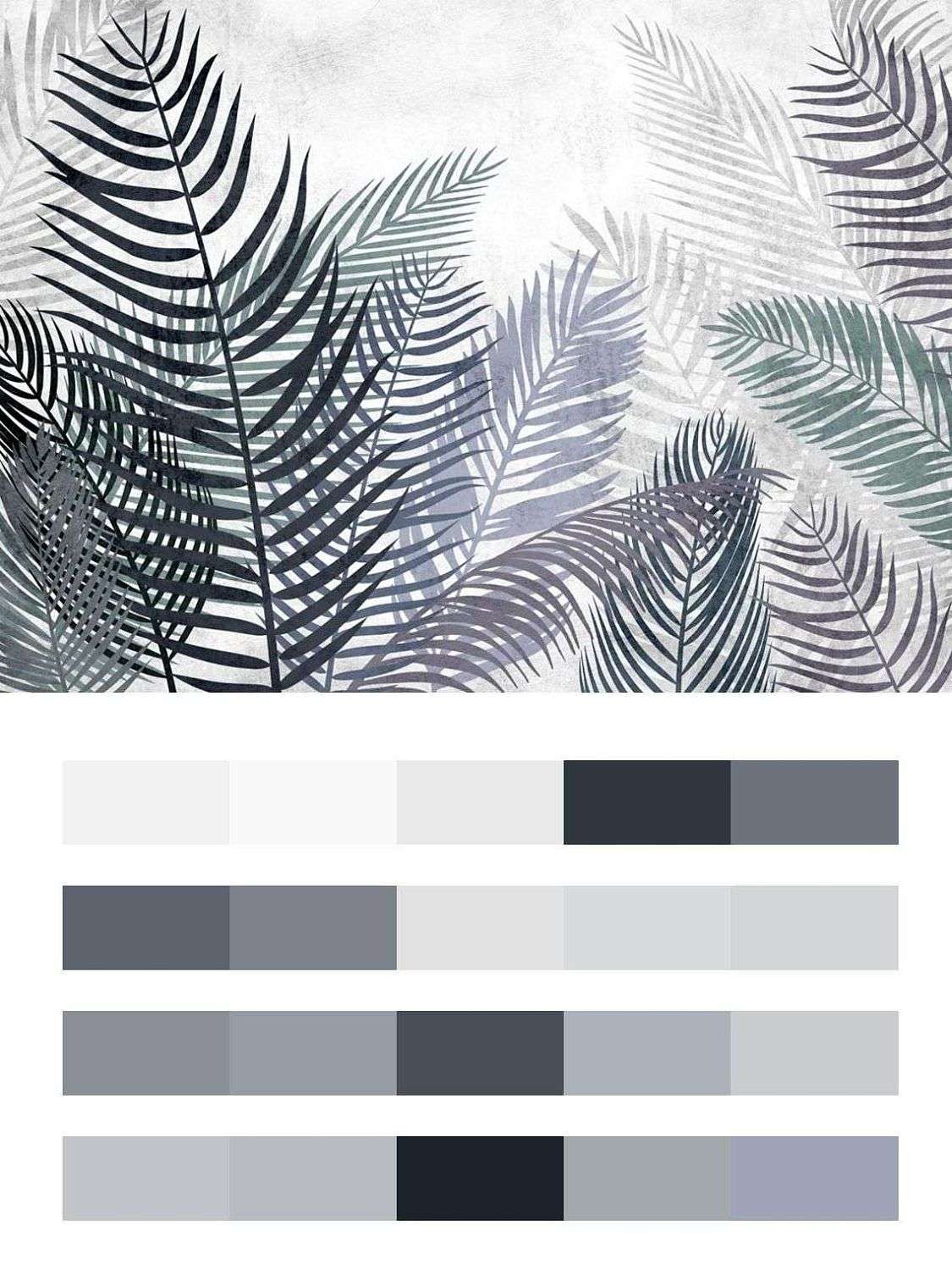 Синие тропические листья  10-727