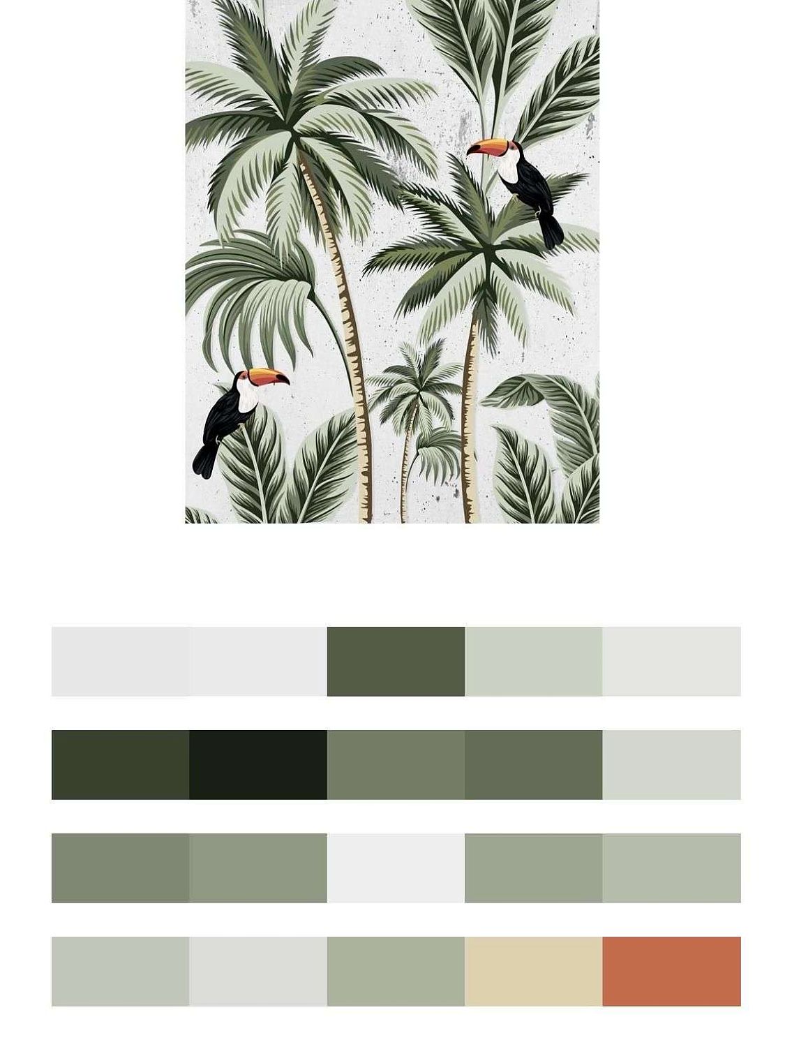 Туканы на тропической пальме  14-551