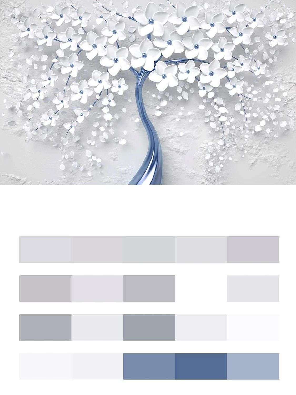 3д дерево с золотыми цветами  10-742