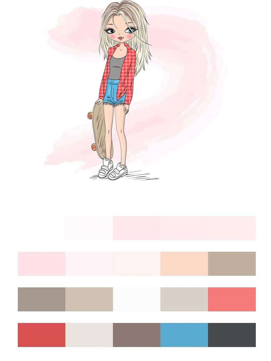 Девочка со скейтом  12-1125