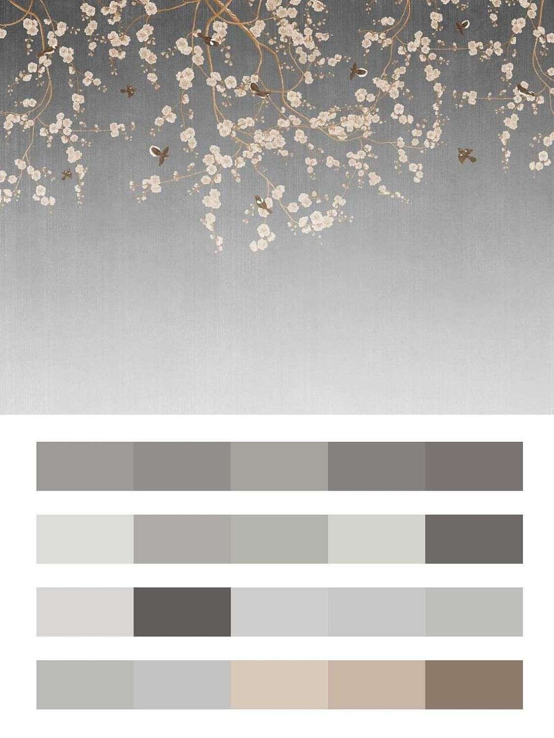 Веточка сакуры и птицы  9-1481