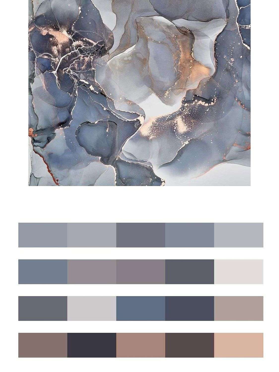 Бронзовые переливы на серо-синем фоне  9-1650