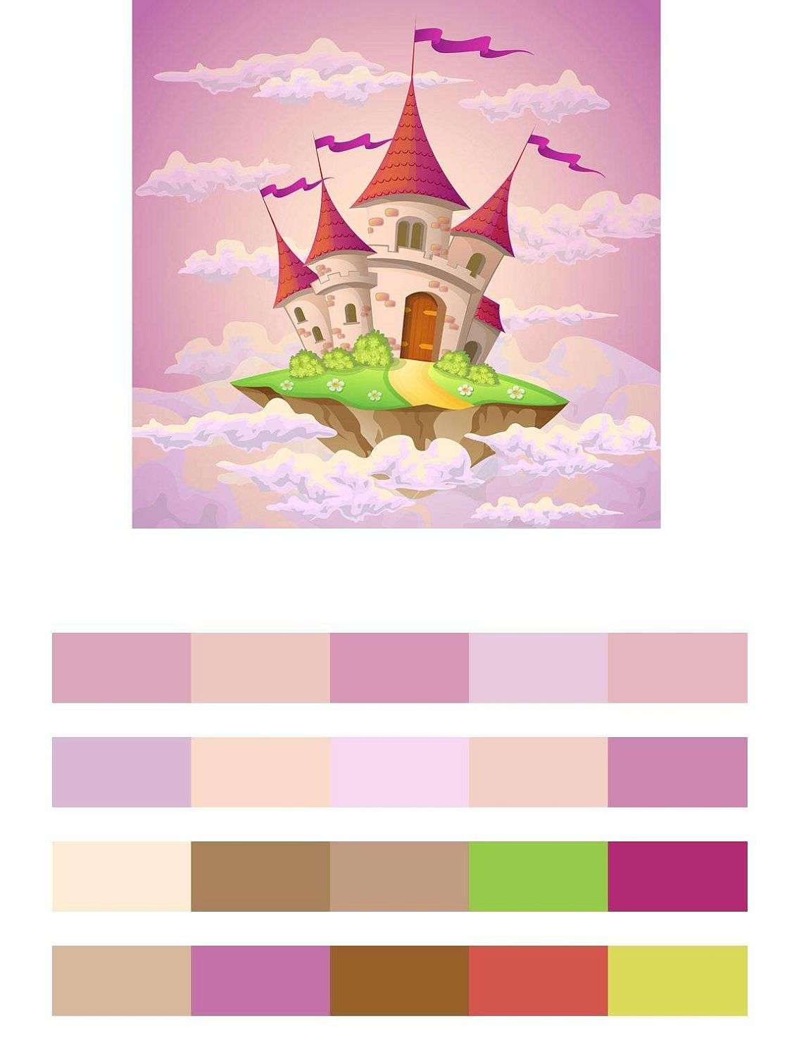 3д розовый замок  9-029