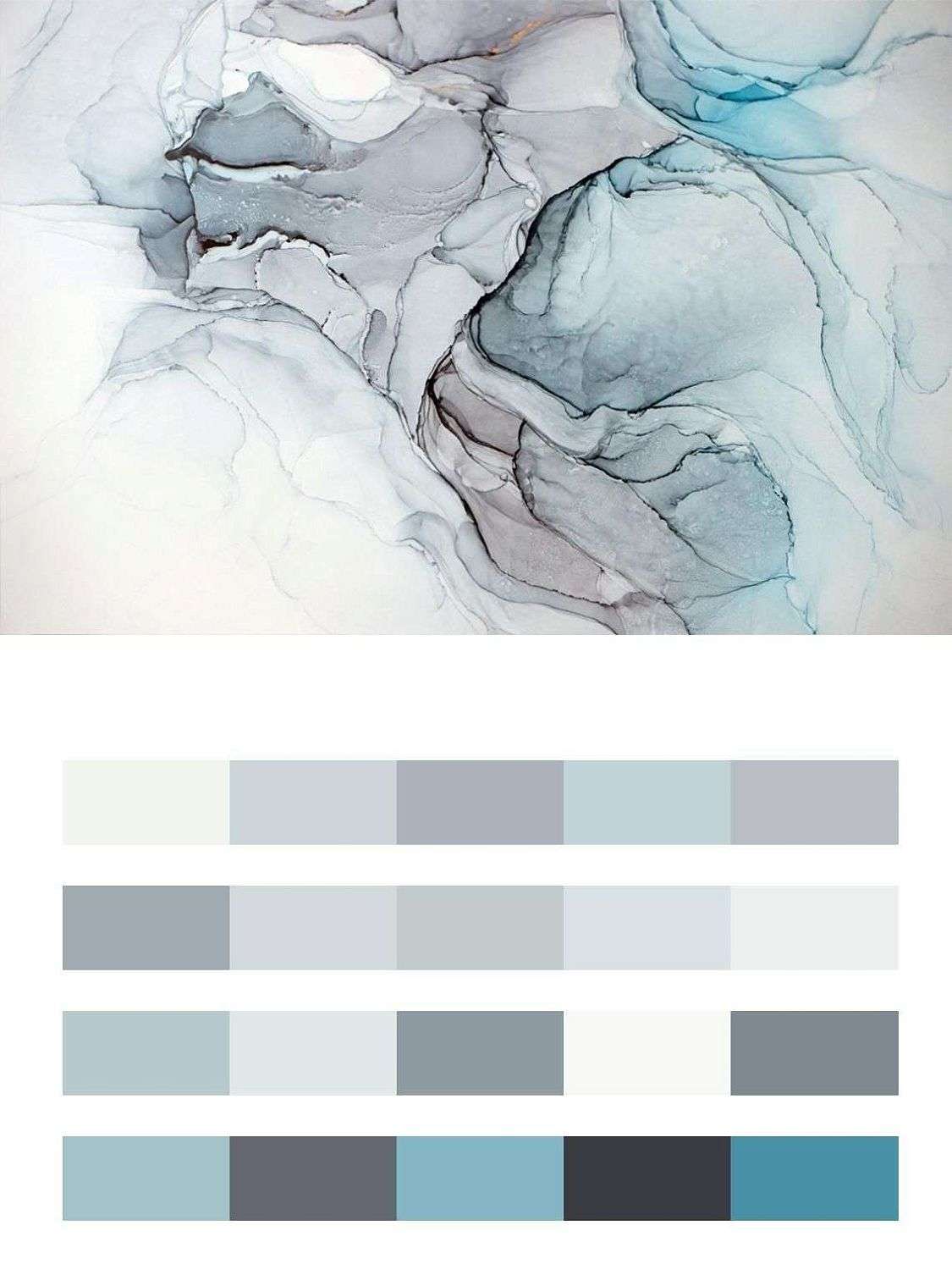 Нежно-голубая акварель  9-1656