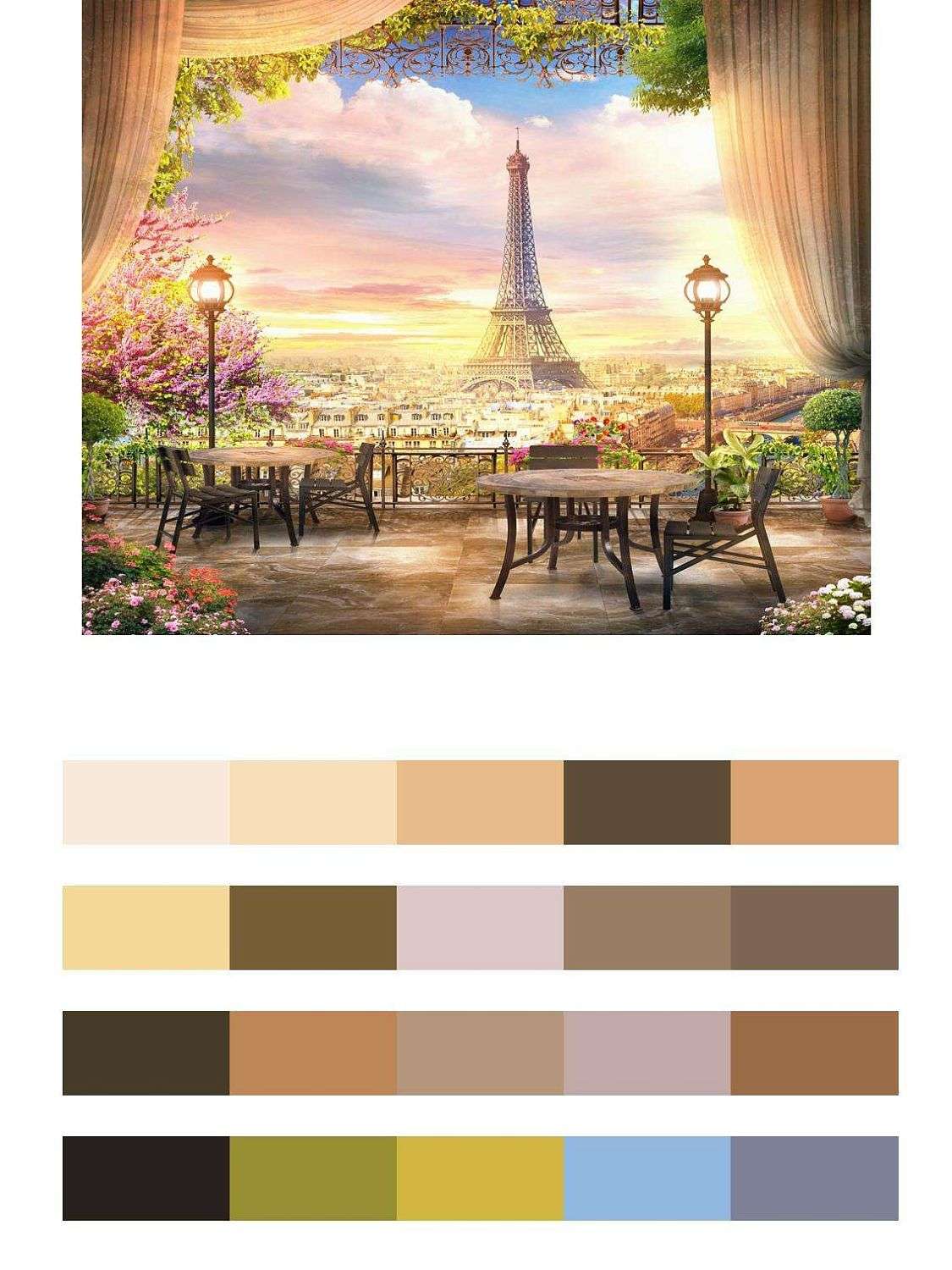 Кафе в Париже с видом на эйфелеву башню  9-761