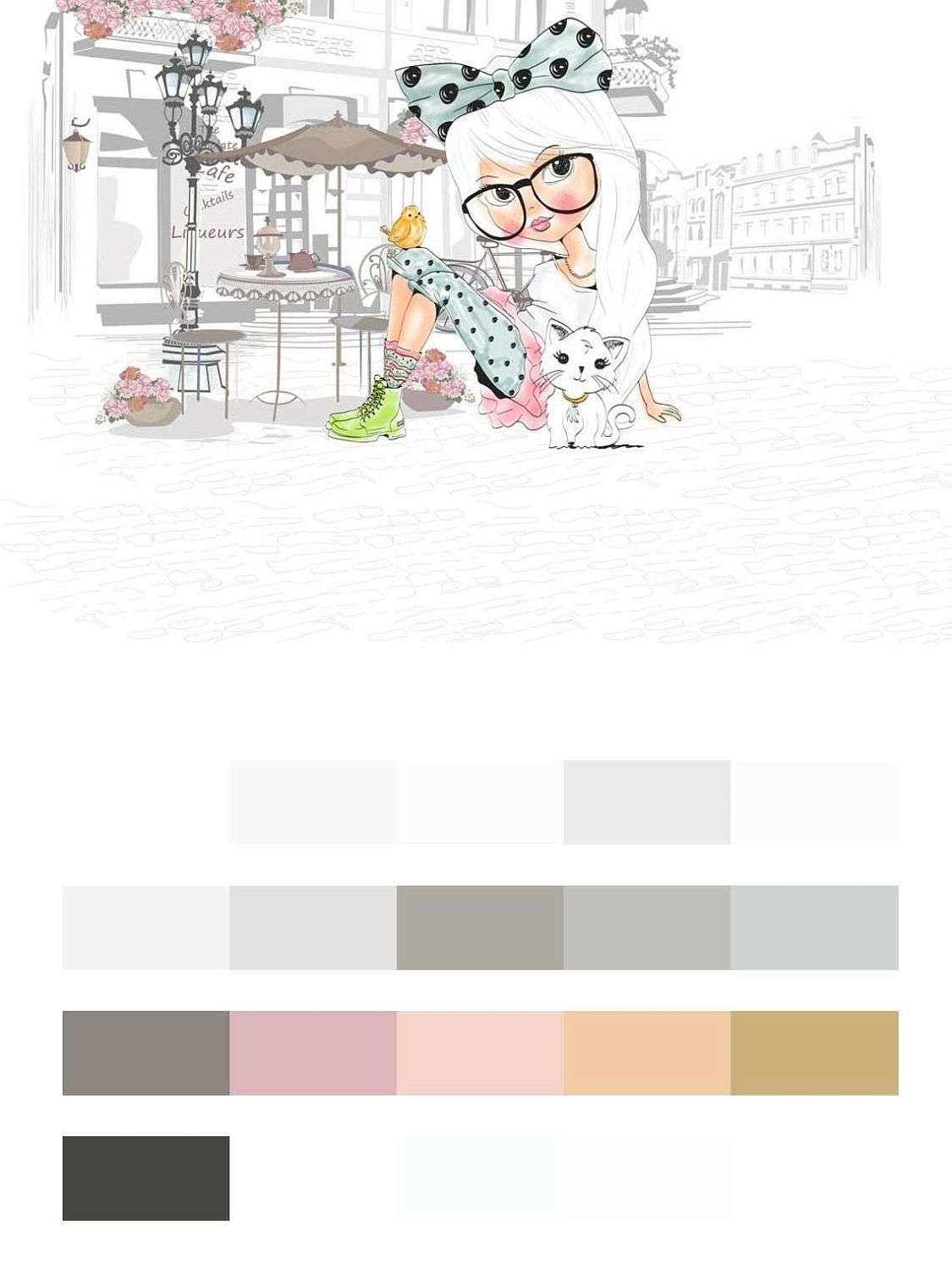 Модная девочка в кафе  14-274