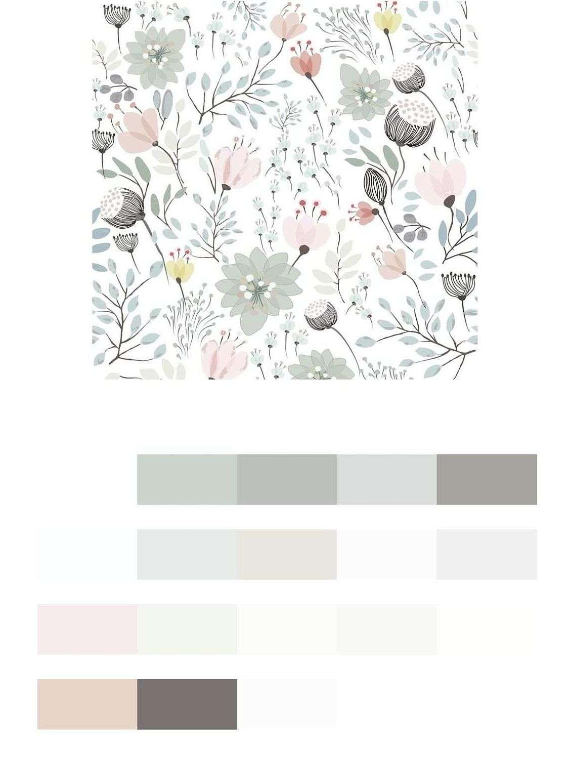 Светлый цветочный принт  14-555