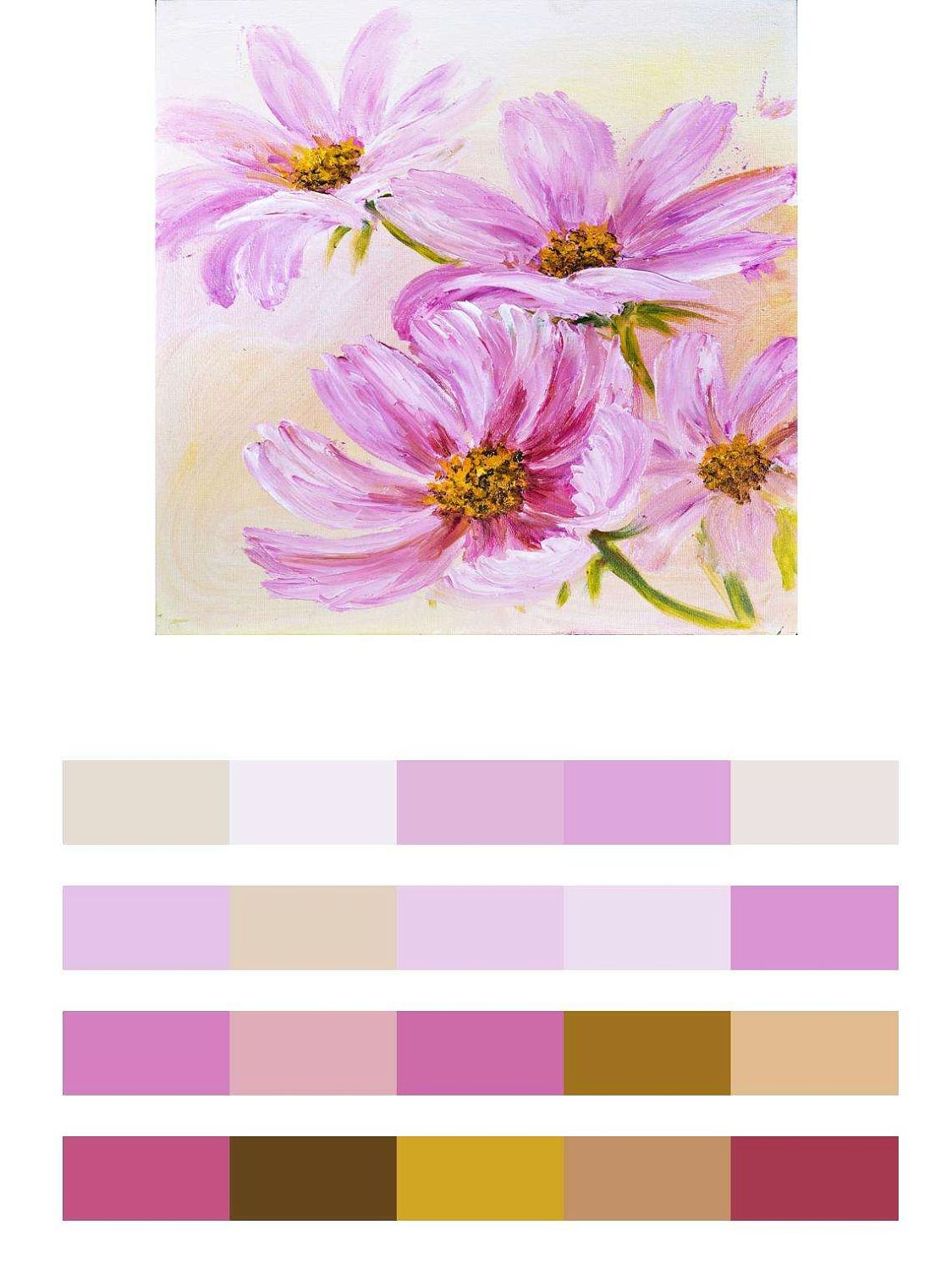 Рисунок розовых цветов  9-110