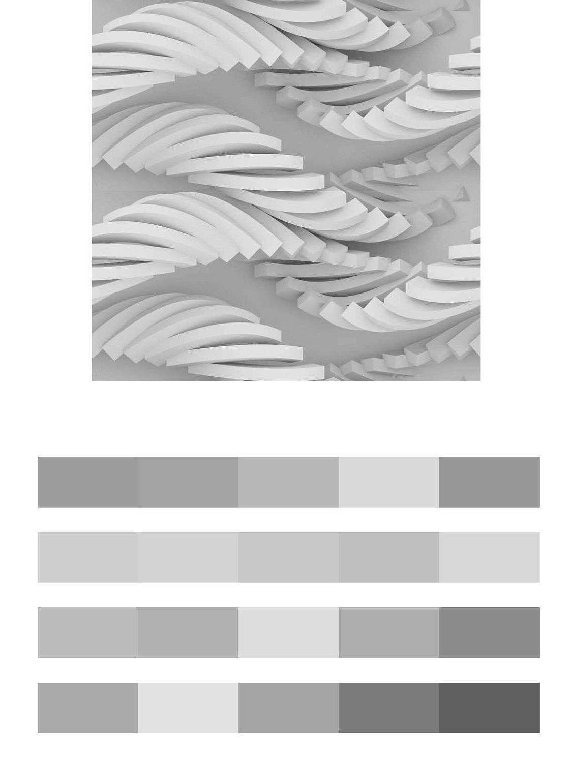 3д белая геометрическая волна  10-803