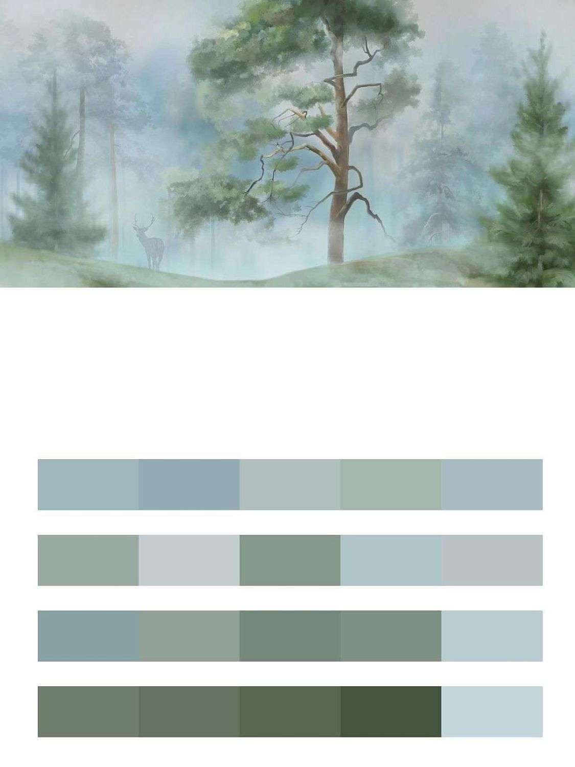 Хвойный лес утром  13-461