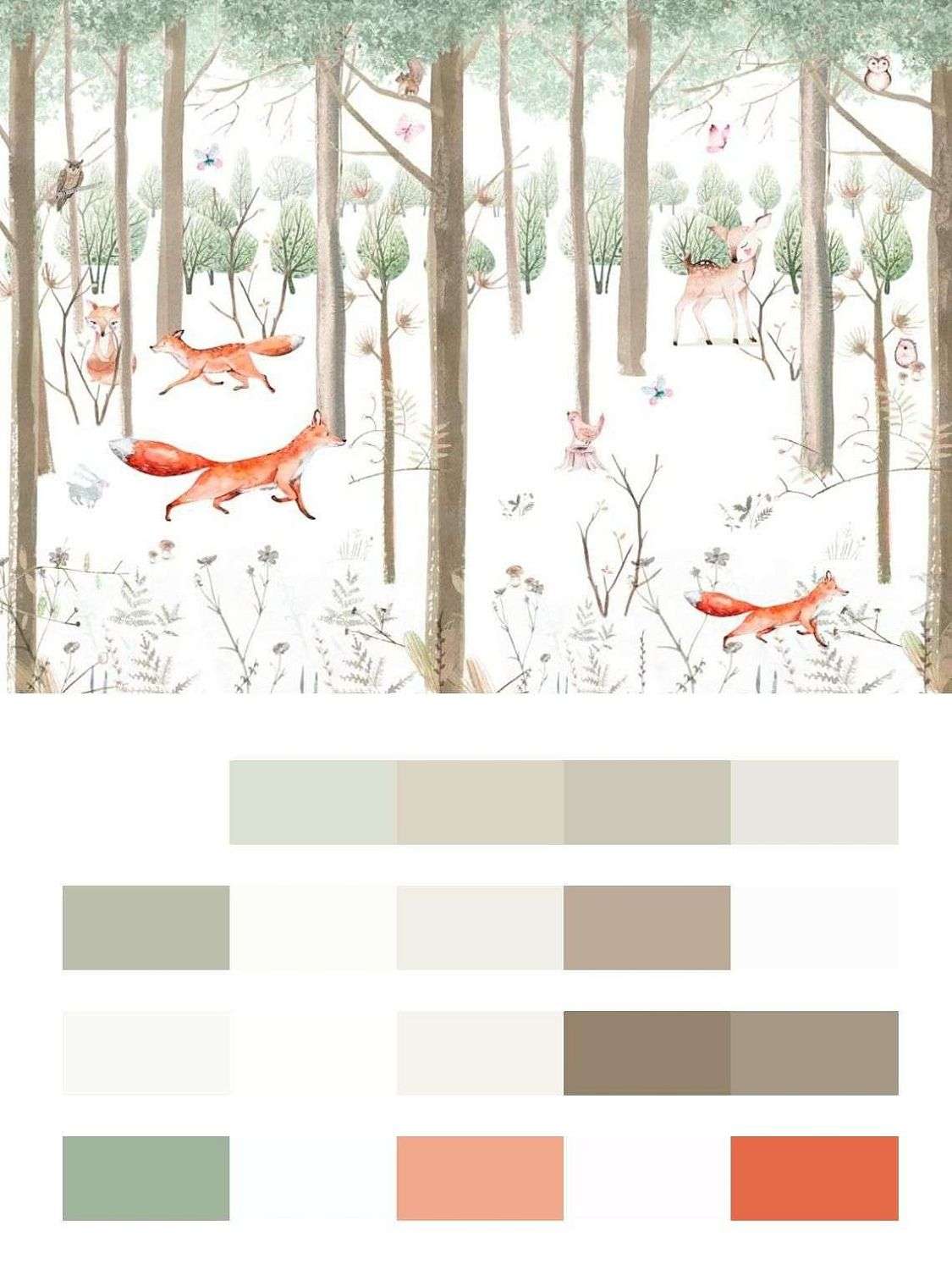 Лисы в лесу  12-1239