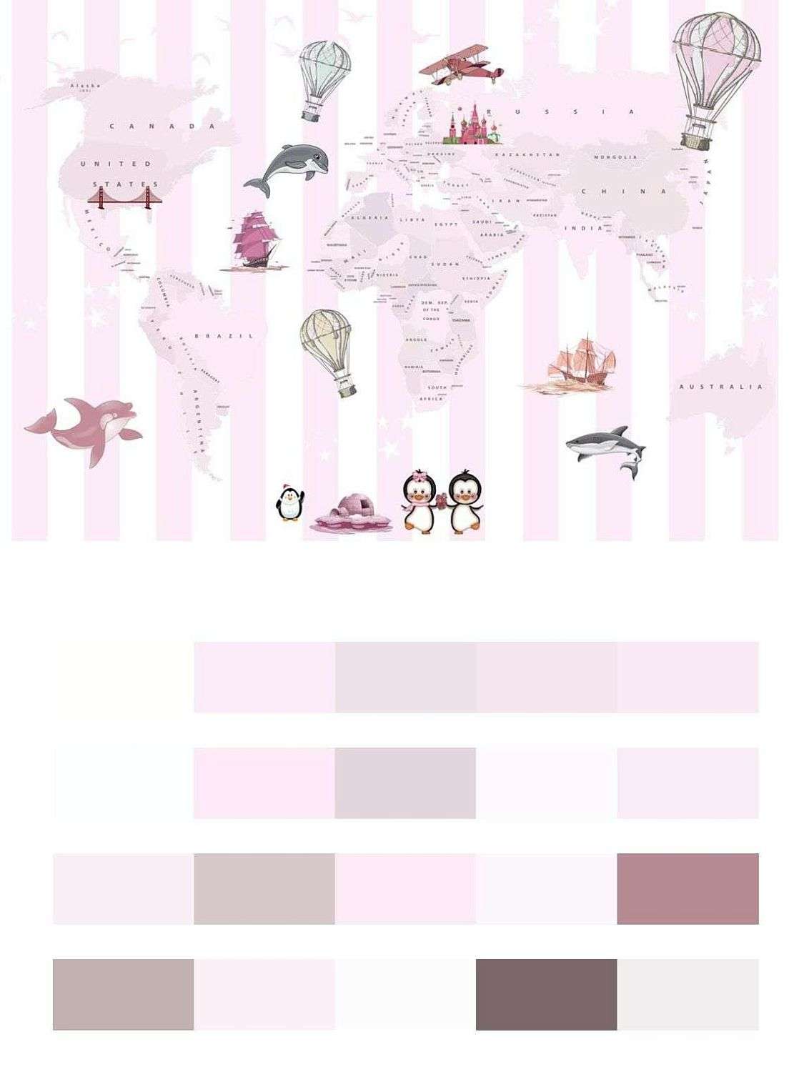 Карта мира в полоску  12-787