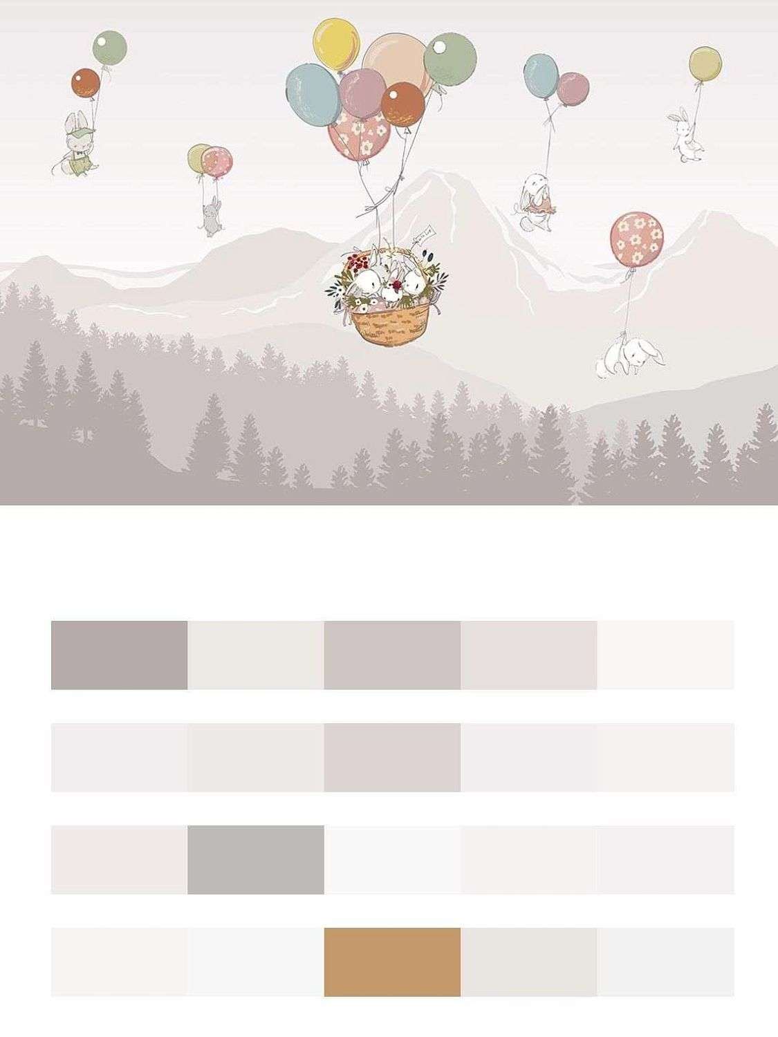 Зайчики на шариках в горах  14-075