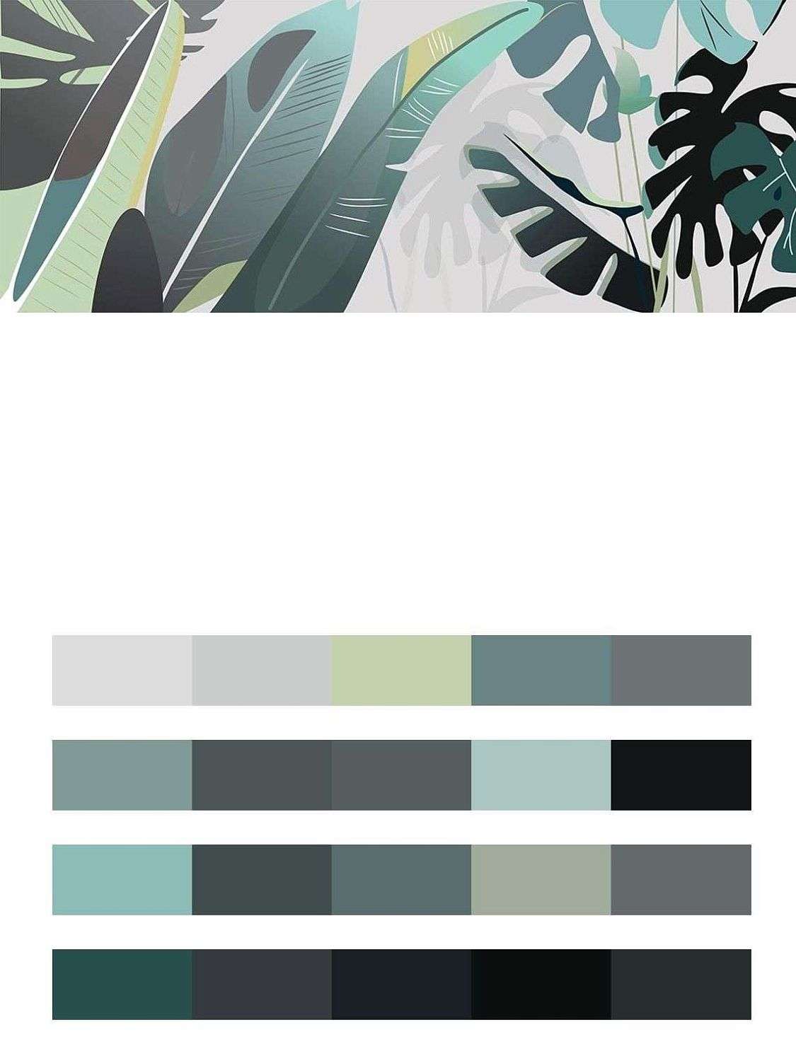 Иллюстрация тропические листья  9-1813