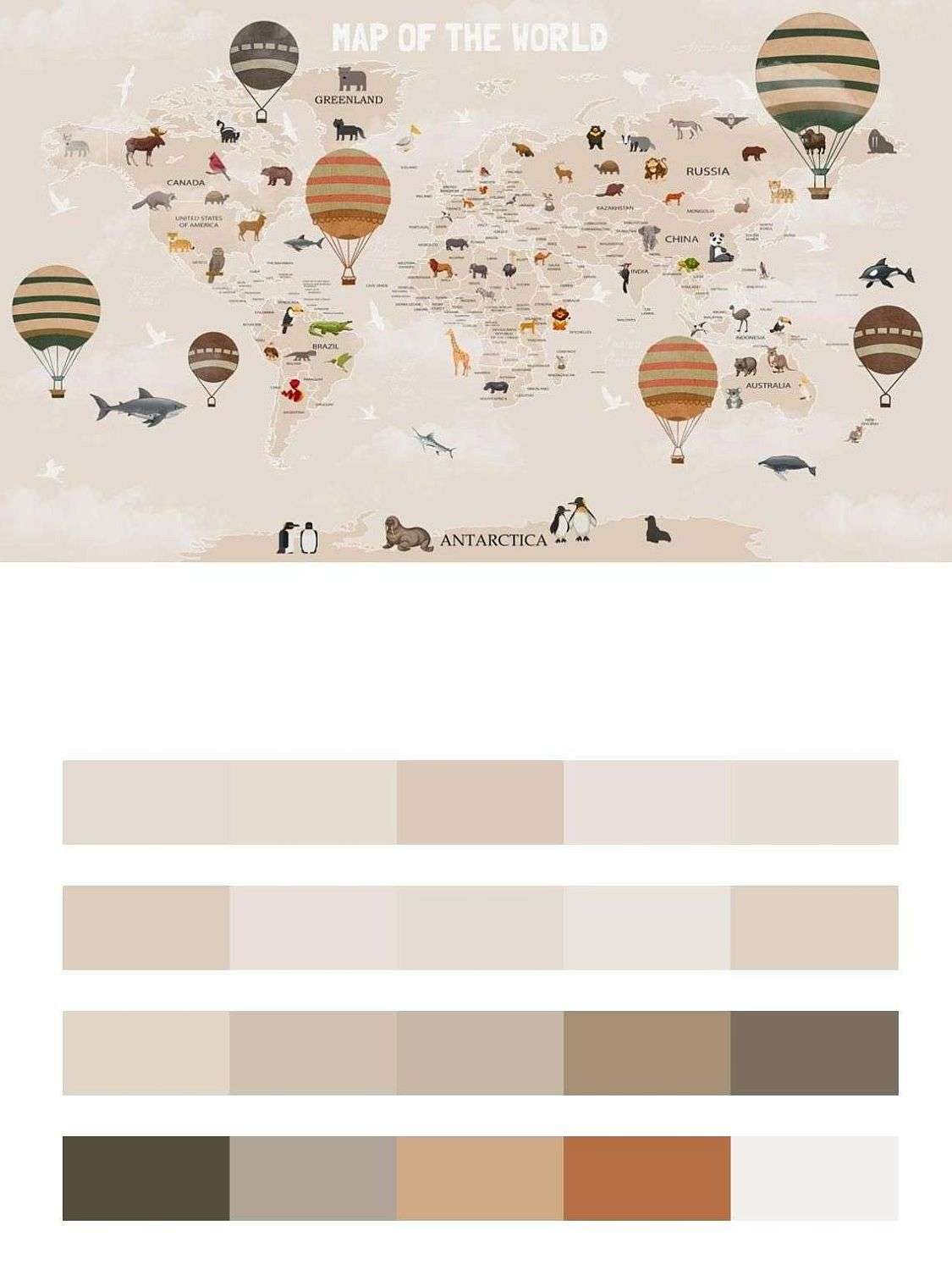 Карта мира и воздушные шары  12-770