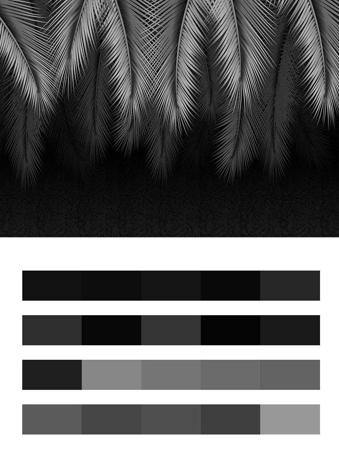 Листья свисающие на черном фоне  9-1749