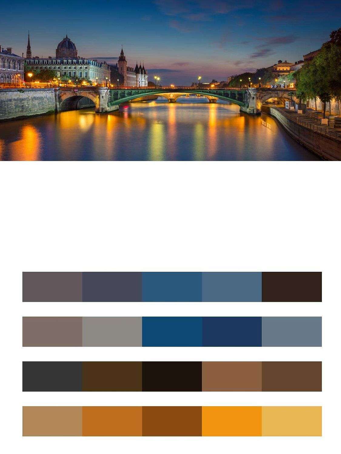 Мост с огнями в Париже вечером  9-768