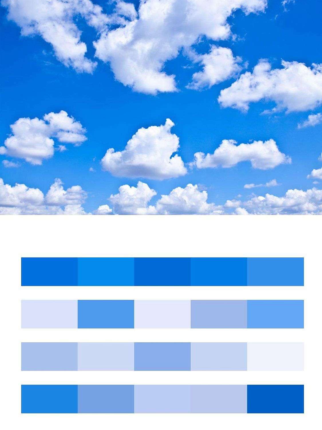 Ясное синее небо с белыми облаками  9-317