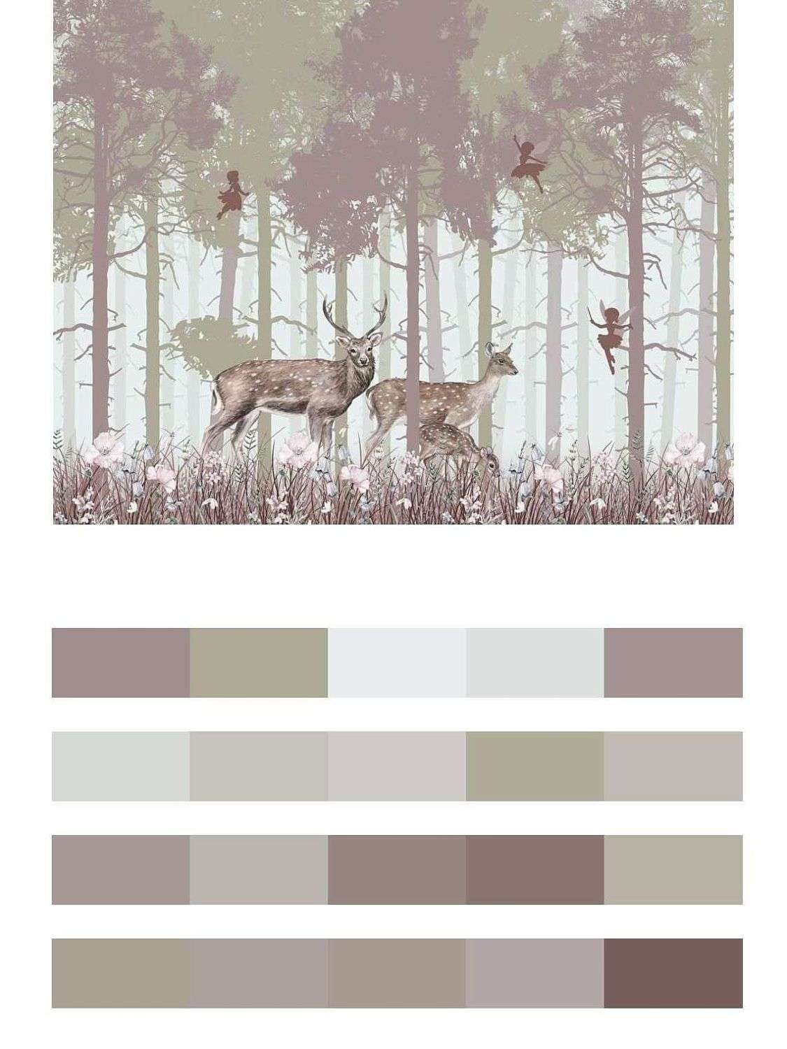 Волшебный лес с оленями  14-145
