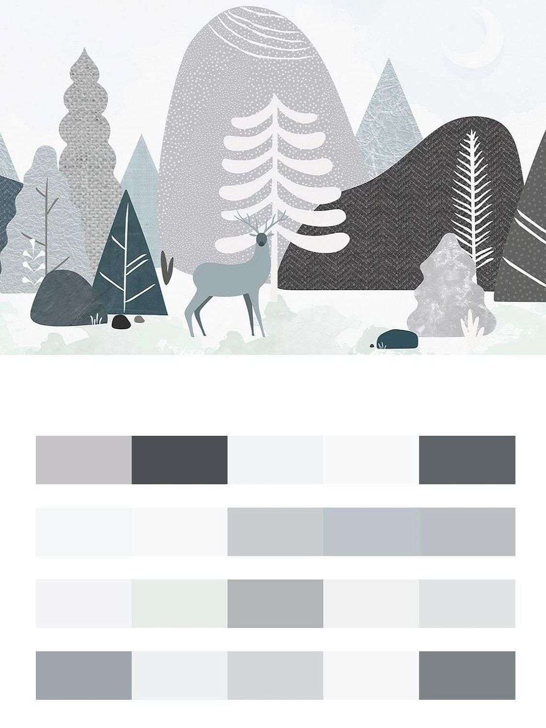 Черно-белый сканди лес  14-515