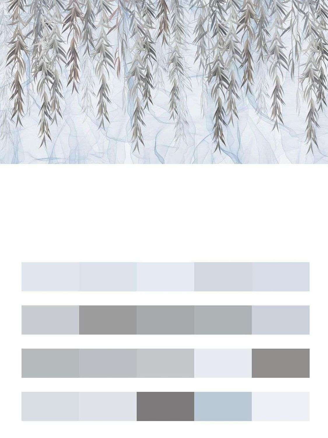 Ветви ивы на голубом фоне  9-1479