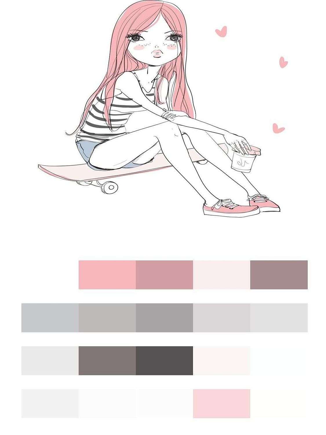 Девочка на скейте  12-1254