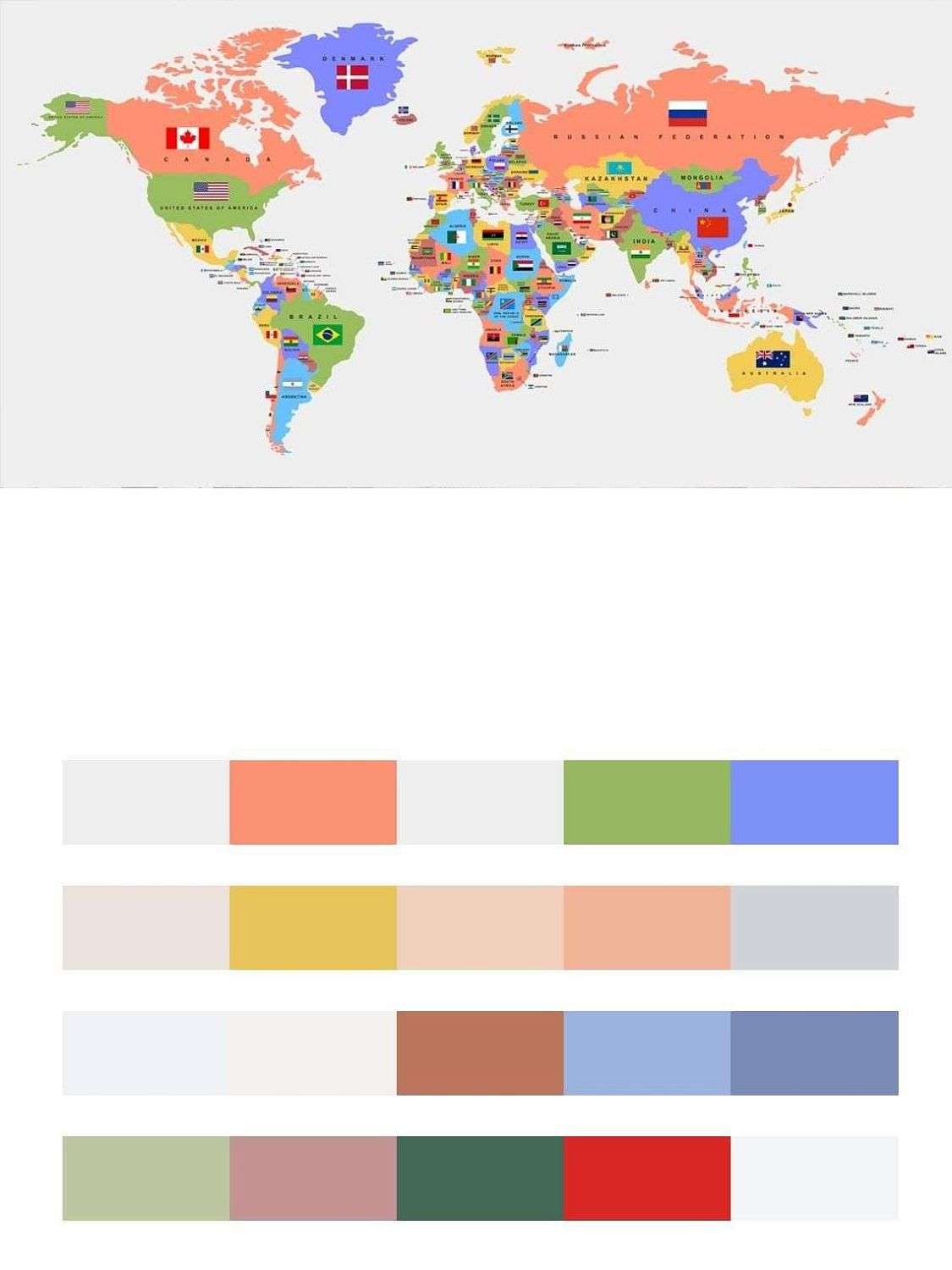 Цветная политическая карта  14-586