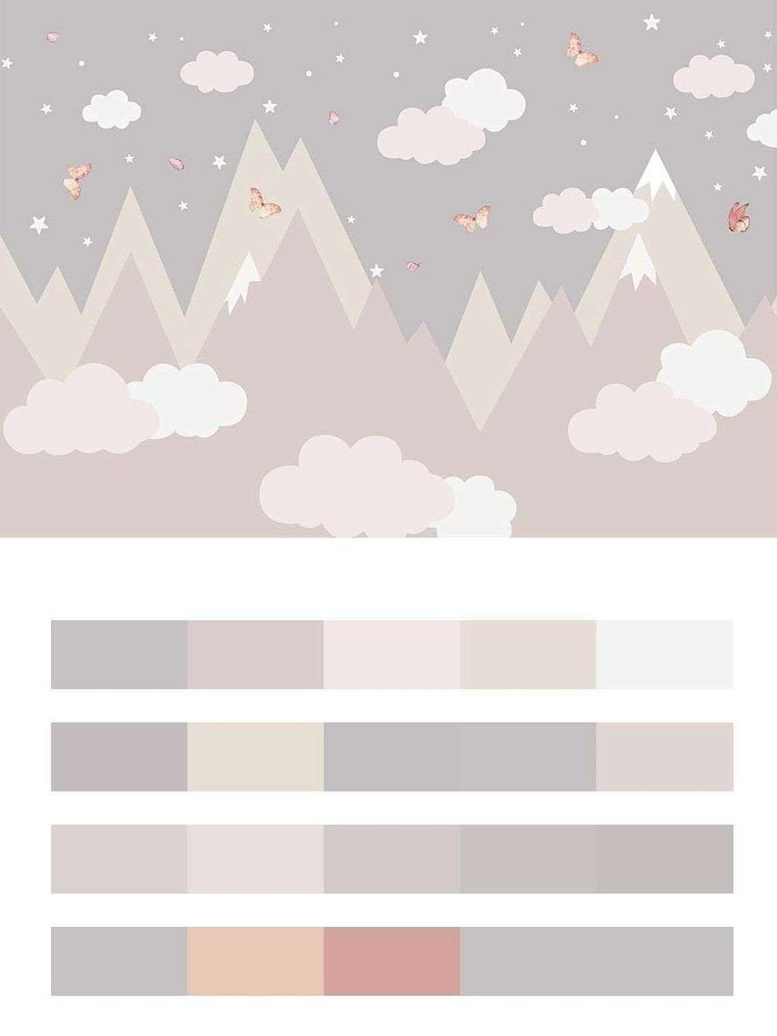 Розовые холмы и облака  14-355