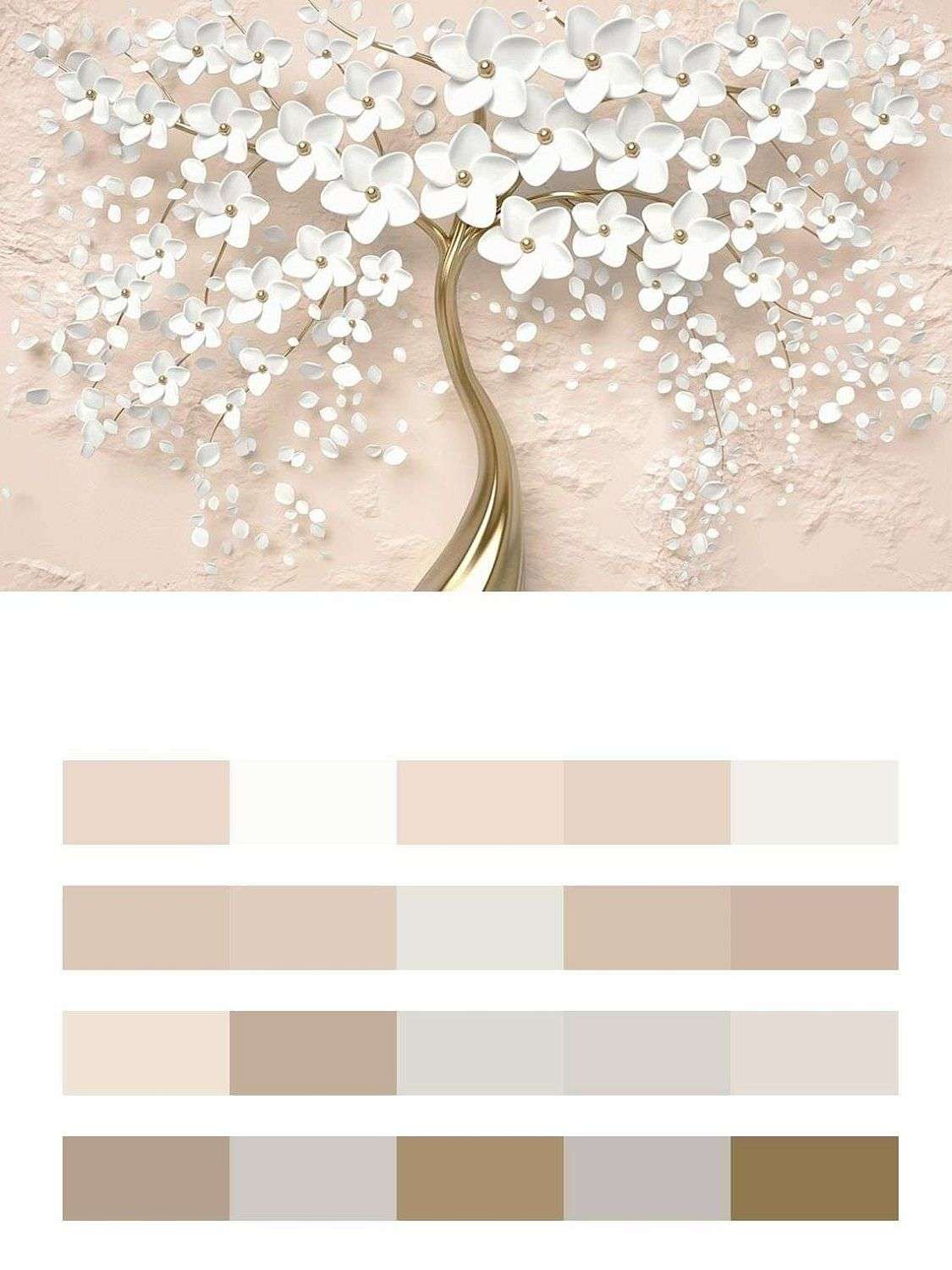 Дерево 3д на пудровом фоне  10-888