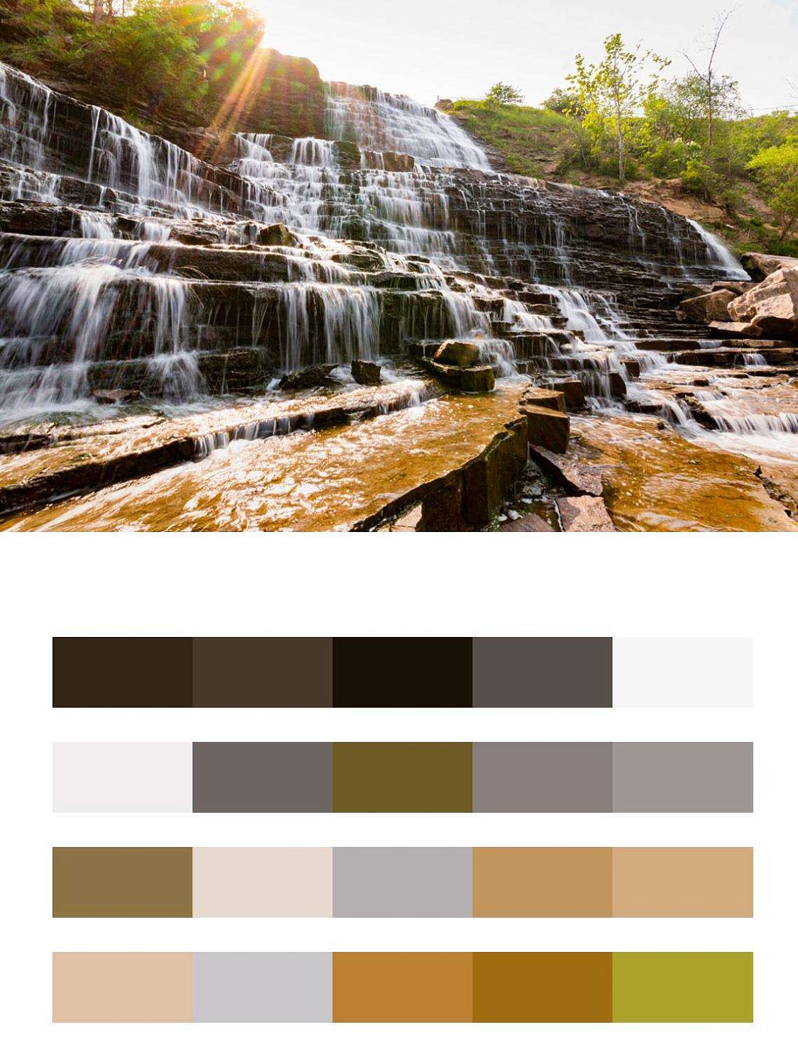 Водопад каскадный Альбион Фолс Гамильтон, Онтарио, Канада  9-892