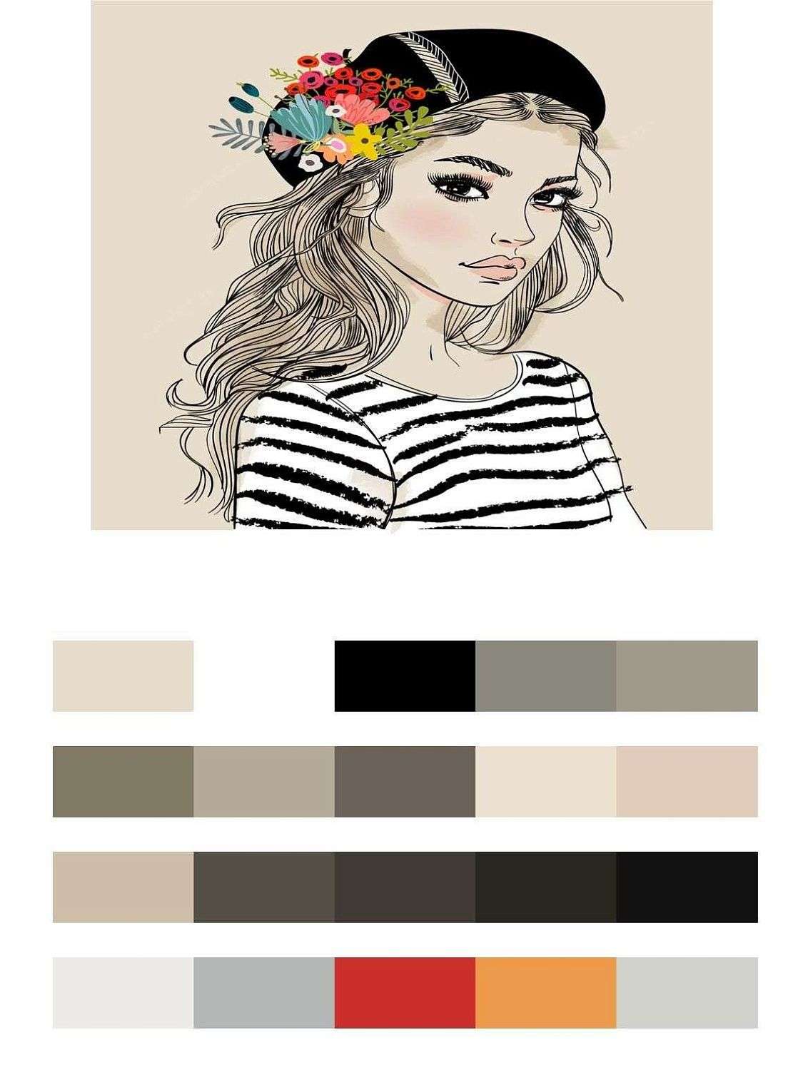 Девушка в берете  12-635