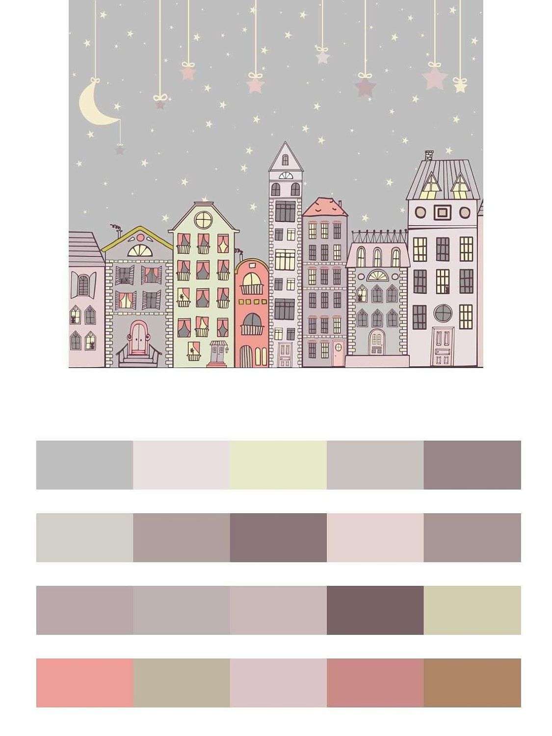 Звездное небо над городком  14-156