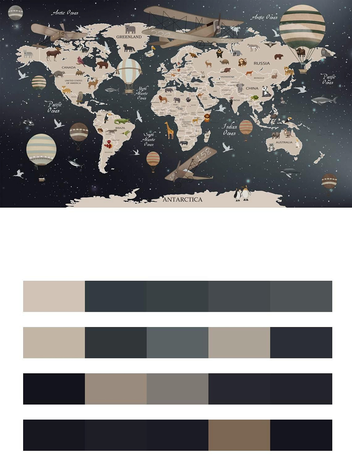 Карта мира со странами  12-1362