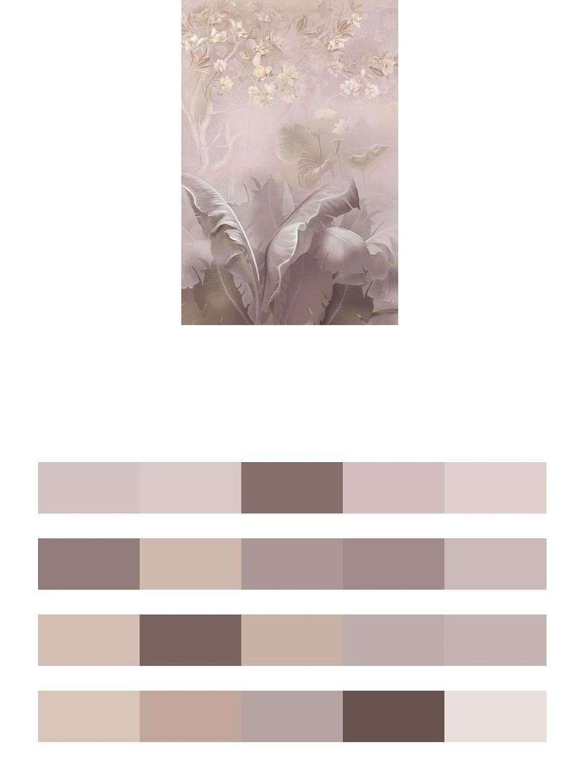 Банановые листья на фоне лотоса  13-527