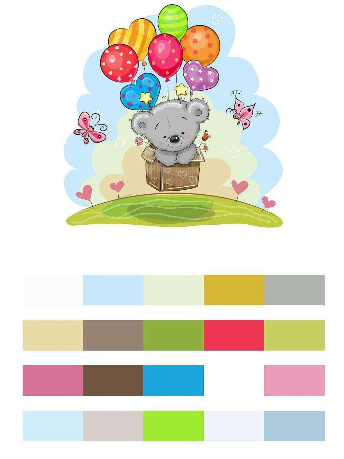 Мишка на воздушном шаре  9-229