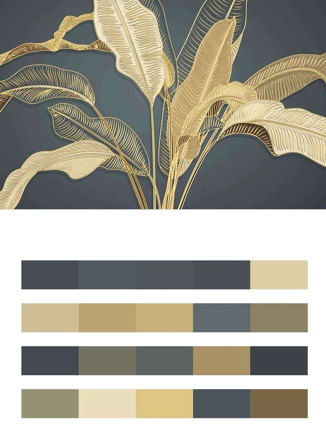 Золотые перья на темном фоне  9-1195