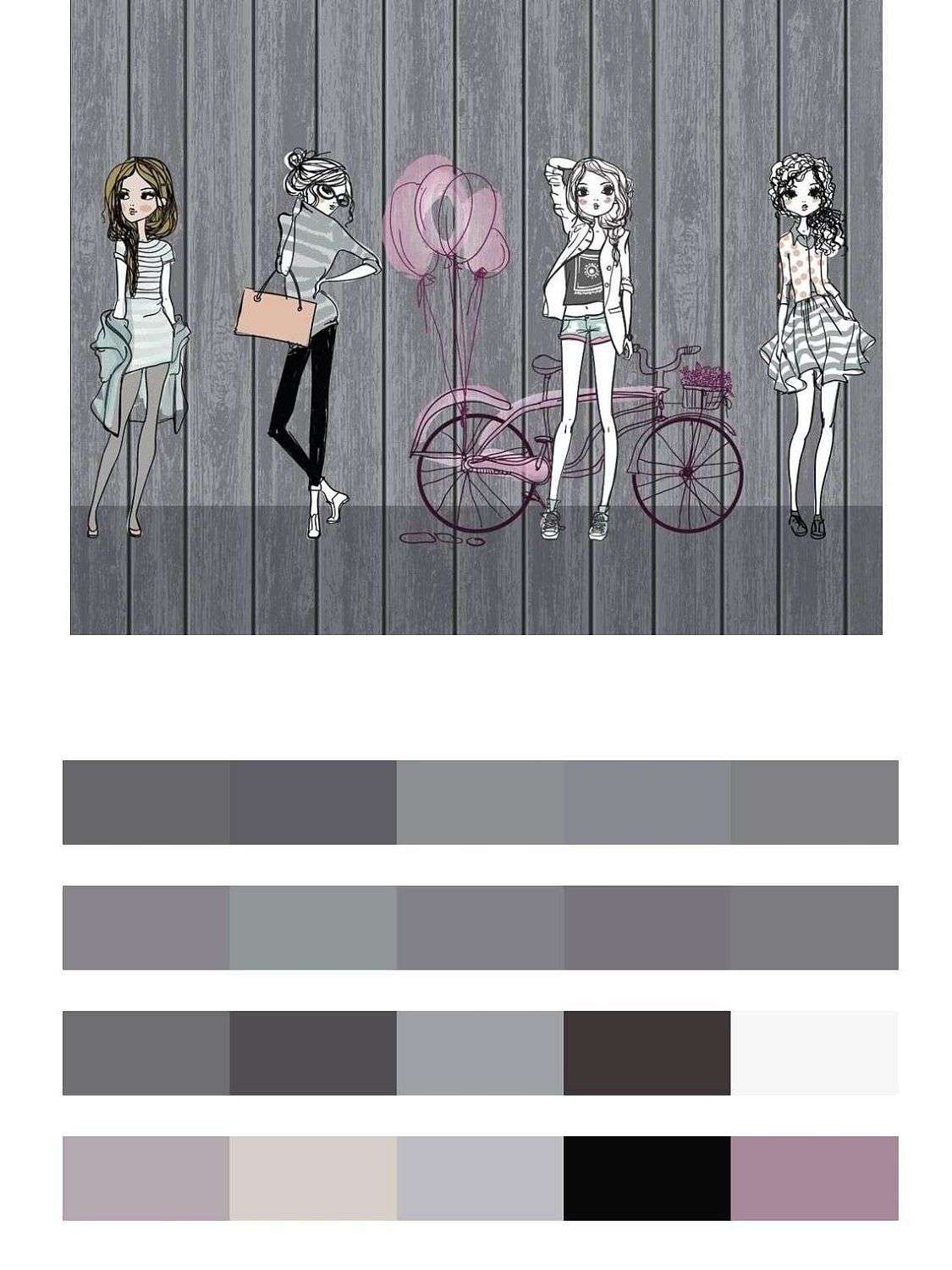 Девочки около стены  14-361