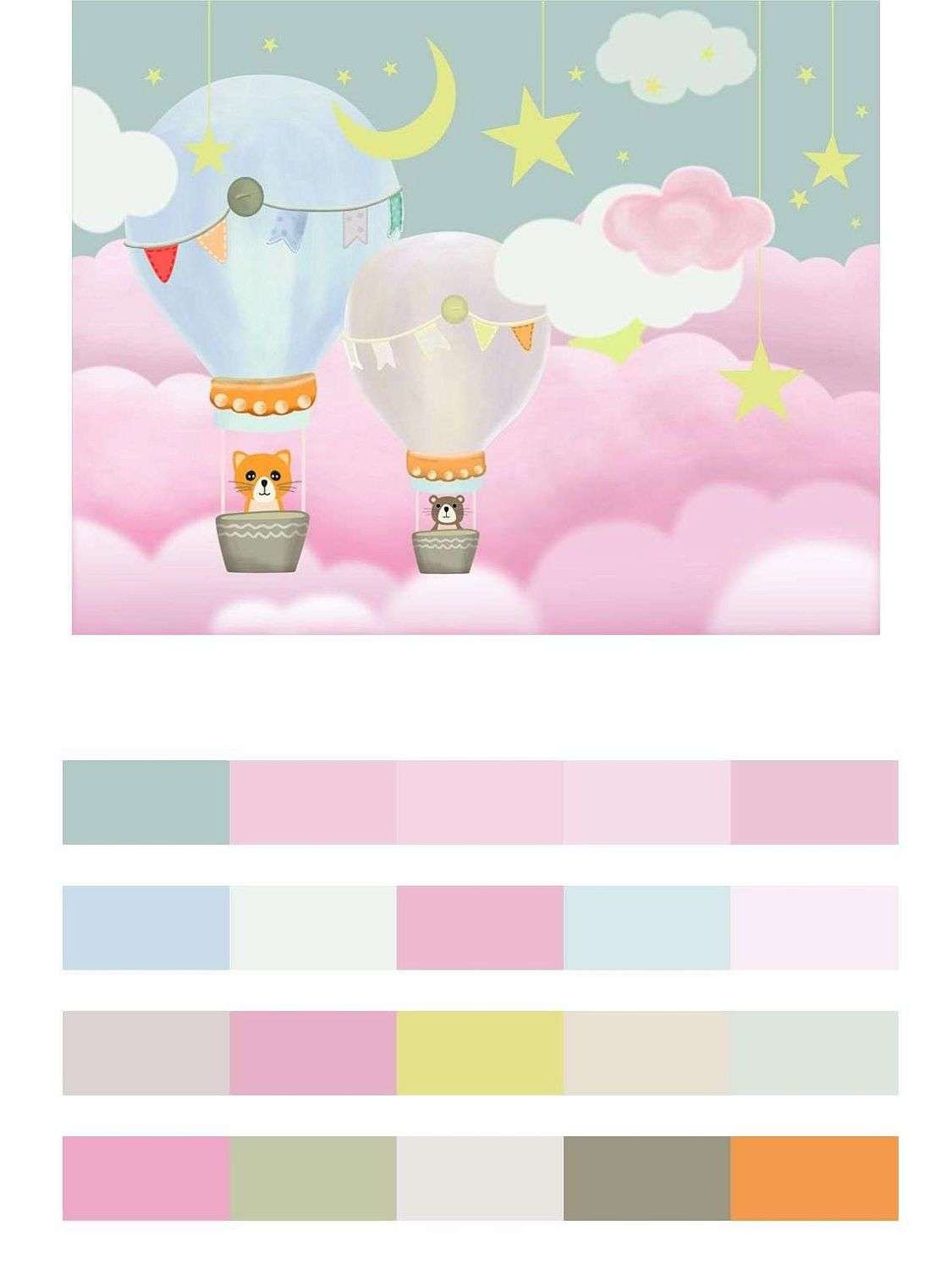 Воздушный шар в облаках  14-049